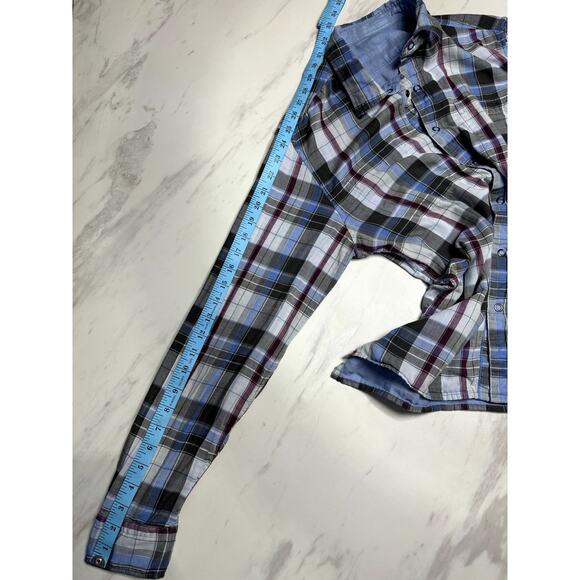 Men's multicolor Plaid long sleeve button front shirt size medium - Picture 8 of 8